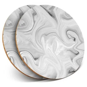 2 x Coasters bw - Marble Effect Light Gray Stone #36291 - Picture 1 of 6