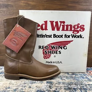 Vtg Red Wing 1177 Pecos Nailseat Pull On Boot Mens 6D Brown Leather New NOS - Picture 1 of 23