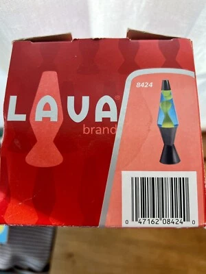 New Lava Brand Motion Lamp Yellow & Blue Liquid (2003) 16.5" #8424 Foto 1 de 4