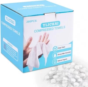 200 PCS Compressed Towel, Disposable Thicker Portable Towels, Camping Wet Compre - Picture 1 of 8