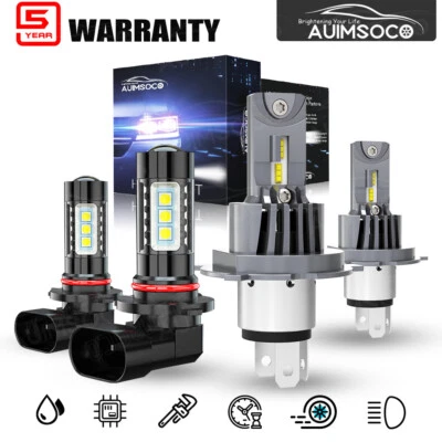 H4 H10 LED Headlight Hi/Lo Fog Light For Toyota Tacoma 2005-2010 2011 9003 9145 - Image 1 of 4