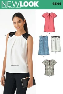 NEW LOOK 6344 MISSES' TOPS Sewing pattern 2 Lengths Sleeve Options Sizes 8 - 20 - Picture 1 of 5
