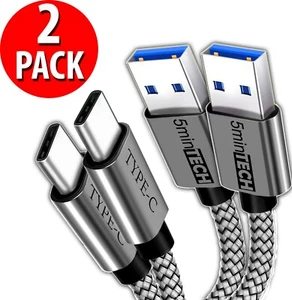 2 Pack Fast Charging Cord Type C Cable USB-C For Samsung Galaxy A10E A20 A50 - Picture 1 of 17