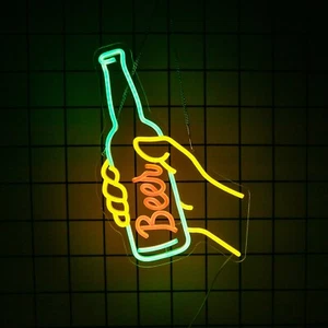 Beer Neon Sign Bar Man Cave Restaurant LED Wall Decoration Home Bar,USB Powered - Picture 1 of 7