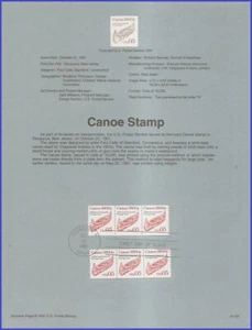 USA8 #2454 U/A SOUVENIR PAGE FDC STR3  Canoe - Picture 1 of 1