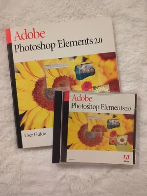 Adobe Photoshop Elements 2.0 With Manual Book CD-Rom Disk & Serial Numbers 2002 - Image 1 of 3