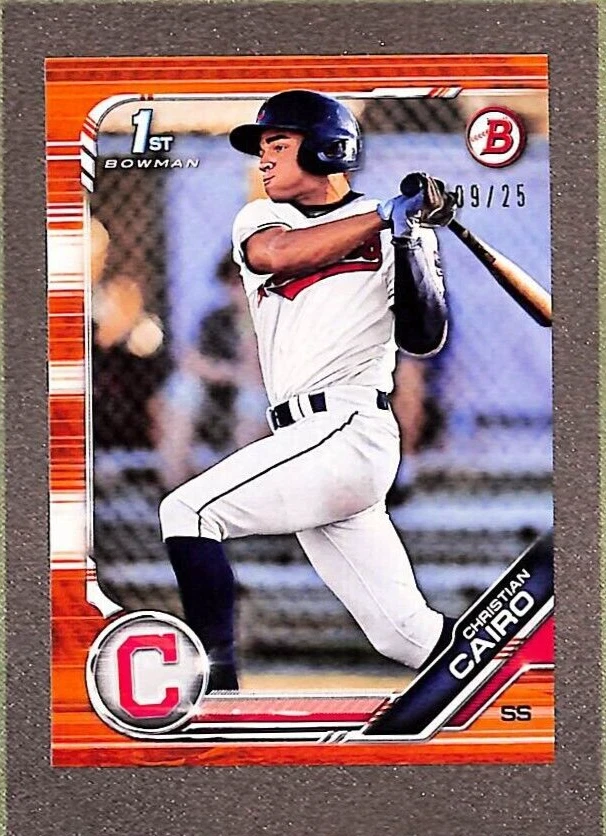 2019 Bowman Draft Orange /25 Christian Cairo #BD-195 - Image 1 of 3