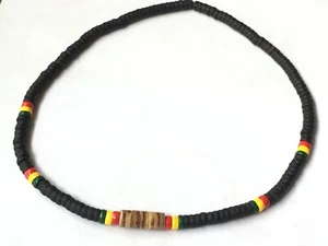 Men Black Necklace Wooden Beads Surfer Vintage Perfect Gift For Men  - Picture 1 of 6