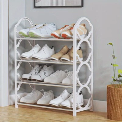 1 PC Plastic Shoe Rack 4 Tier Rustproof Shoe Cabinet Holds 8 Pairs of Shoes - Image 1 of 4