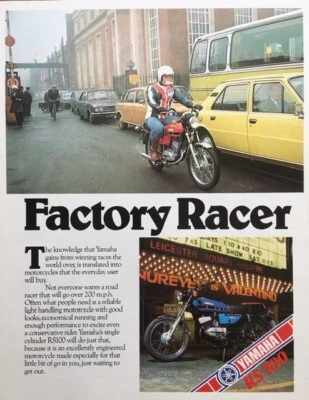 YAMAHA RS 100 ORIGINAL 1978 COLOUR ADVERTISEMENT 25cm x 20cm - Image 1 of 4