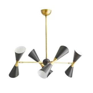 Italian Arteriors Chandelier 1950 Mid Century Brass Sputnik Urchin Stilnovo Ligh - Picture 1 of 5