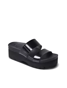 Sandalias altas Reef Cushion Vista charol negro para mujer - Imagen 1 de 5