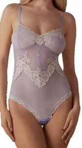 NEW Intimissimi Pretty Flowers Tulle and Lace Bodysuit Lavender & Ivory Size S - Picture 1 of 3