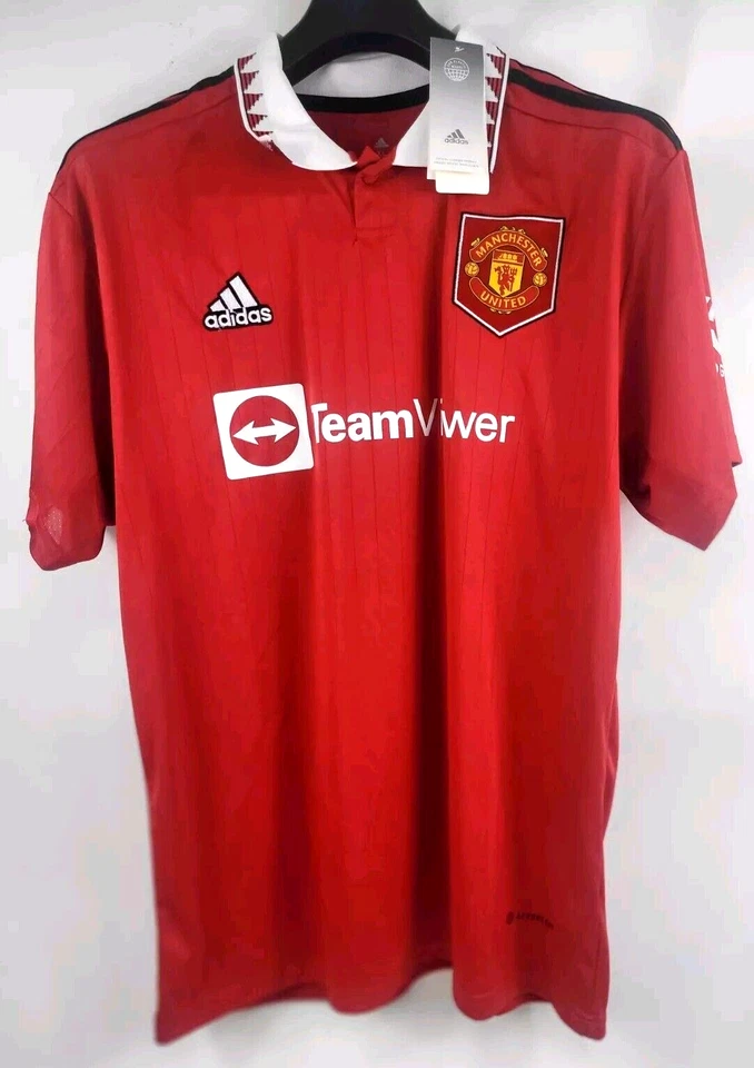 adidas Manchester United 2022/23 Home Large Jersey - Red (H13881)