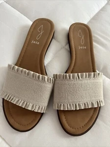 Joie Gr. 9 Rüschen Pantoletten Sandalen Slipper beige NEU - Bild 1 von 5