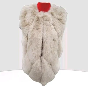 Edle Kunstfell Weste Damenweste Fake Fur - Beige - Bild 1 von 2