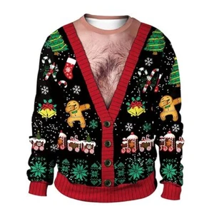 Ugly Christmas Sweater for Women Men Couples Unisex's Funny 3D Printed - Picture 1 of 2
