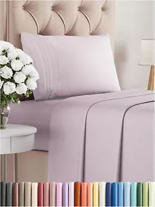 Twin Size 3 Piece Sheet Set - Comfy Breathable & Cooling Bed Sheets Set - Hotel - Picture 1 of 8