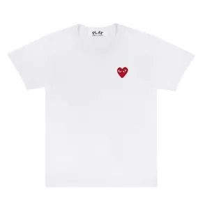 COMME DES GARCONS CDG PLAY RED HEART EYE LOGO WHITE T-SHIRT SIZE EXTRA LARGE - Picture 1 of 7