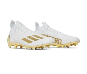 Adidas Adizero Primeknit Mens Football Cleats Size 10.5 White Gold GX5100 - Picture 1 of 14