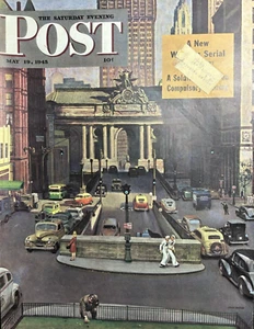 1945 John Falter Grand Central Terminal SEP Original Magazine Cover Only - Picture 1 of 1