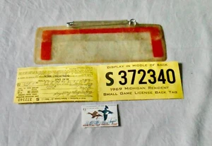 Migratory Bird  $3 Stamp Cinnamon Teal Duck + Michigan Small game License 1969 - Picture 1 of 4