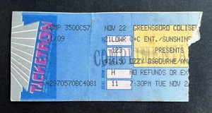 1988 Anthrax & Ozzy Osbourne Boleto de concierto 11/22/88 Greensboro Coliseum Carolina del Norte - Imagen 1 de 2
