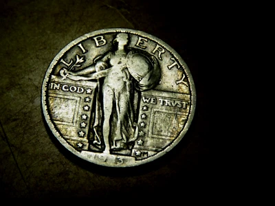 Nice VF Better Date 1923 Standing Liberty Silver Quarter B16 - Image 1 of 2