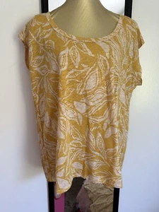 NEW $90 C & C California 100% linen short sleeve oversized blouse Top Sz XL - Picture 1 of 7