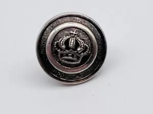 Vintage Antique 21mm 13/16" Silver Metal 2 Part Uniform Kings Crown Cross Circle - Picture 1 of 3