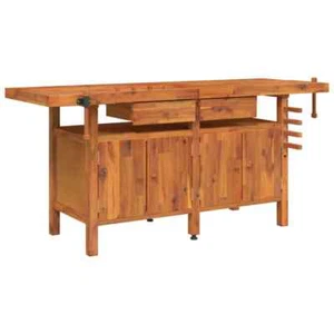 NNEVL Workbench with Drawers and Vices 192x62x83 cm Solid Wood Acacia - Picture 1 of 10