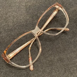 NEW NOS VTG Rodenstock 80 90s Plastic Frame Glasses Brown Gold tone Big Eye 54 - Picture 1 of 14