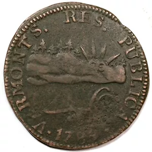 1785 Vermont Landscape Copper VERMONTS RR-3 NGC VF Details Cert# 4726272-002 - Picture 1 of 7