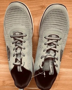 Mens SKECHERS MEMORY FOAM Shoe 10.5 Blue +Gray Machine Washable - Picture 1 of 10