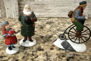 Dept 56 Pennyfarthing Pedaling & “Yes, Virginia…” Figurines Vintage - Picture 1 of 8