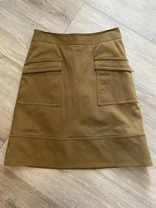 Brooks Brothers Preppy Office Academia Marrón Mezcla de Algodón Línea A Utilidad Talla 8 - Imagen 1 de 9