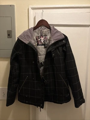 Burton Vintage Black Grid Windowpane Ski Snowboarding Jacket Women’s Size Small - Image 1 of 4