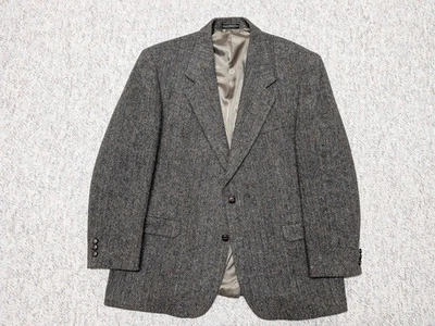 HARRIS TWEED blazer HERINGBONE sportscoat 46R donegal irish wool MOORES - Image 1 of 4