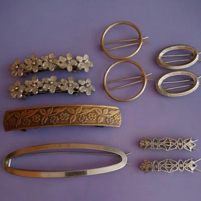 Lot Of Vintage Barrettes And Hair Clips - Image 1 of 4