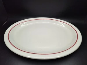 Shenango China Restaurant Ware Red Stripe 13"D Oval Platter Vintage - Picture 1 of 7