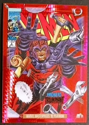 2024 MARVEL MASTERPIECES PLATINUM MAGNETO RED PRISM VARIENT 139/292 "92" - Image 1 of 4