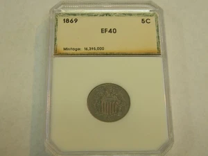 1869 Shield Nickel 5¢ . 'America's First Nickel'  EF40 - Picture 1 of 5
