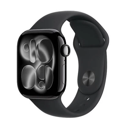 Apple Watch Series 11 42mm Jet Black Aluminum Case Black Sport Band S/M MEQT4LW/ - Image 1 of 4