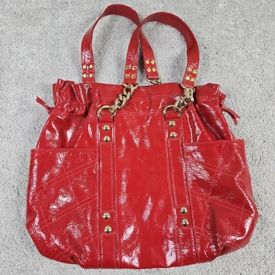 Bolso de Hombro Y2k Marco Buggiani Rojo Charol Detalles de Cadena Cartera Cartera Foto 1 de 4