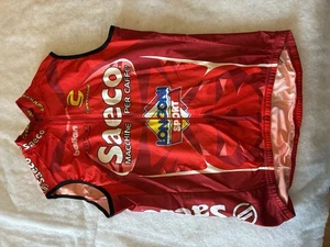 Cannondale Saeco Longoni Sport Optimo bike racing shirt Size M 3/4 Zip USA Made! - Picture 1 of 11