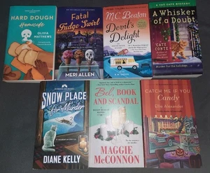 Lot of 7 St Martin's Assorted Series Mystery Paperback Books Cat Cafe Bakeshop++ - Picture 1 of 2