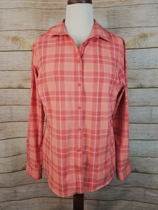 Duluth Trading Co Plaid Stretch Nylon Button Down Shirt Zip Pocket Size Xlarge - Picture 1 of 4