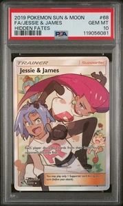 Jessie & James #68 2019 Pokemon Sun & Moon Hidden Fates PSA 10 250001 - Picture 1 of 2