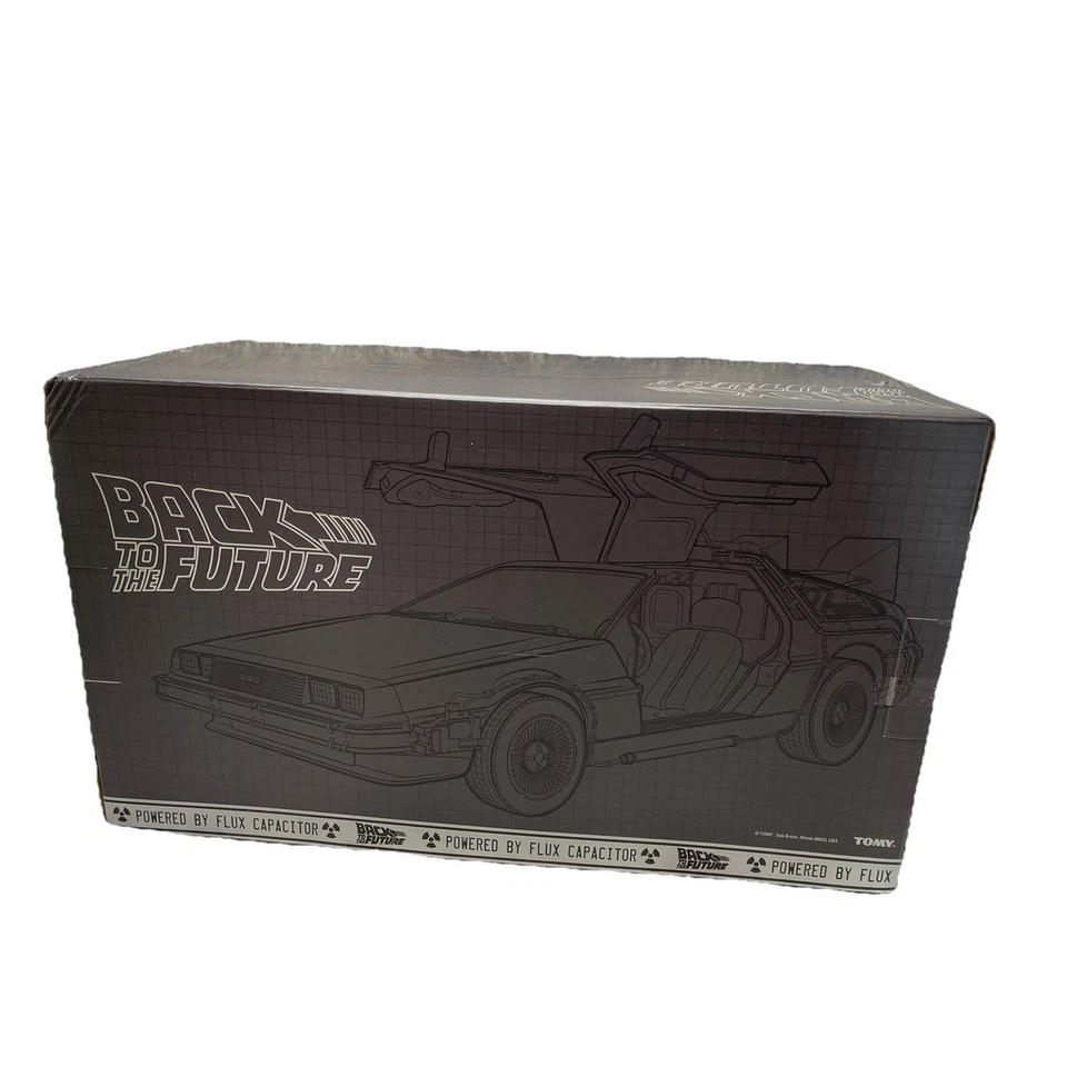 TOMY Back To The Future DeLorean Time Machine 1/10 Scale Diecast w/Bonus Einsten - Image 1 of 4