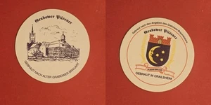 Grabower Pilsener Crailsheim rund Gebäude Brauerei Bierdeckel Bier - Picture 1 of 1